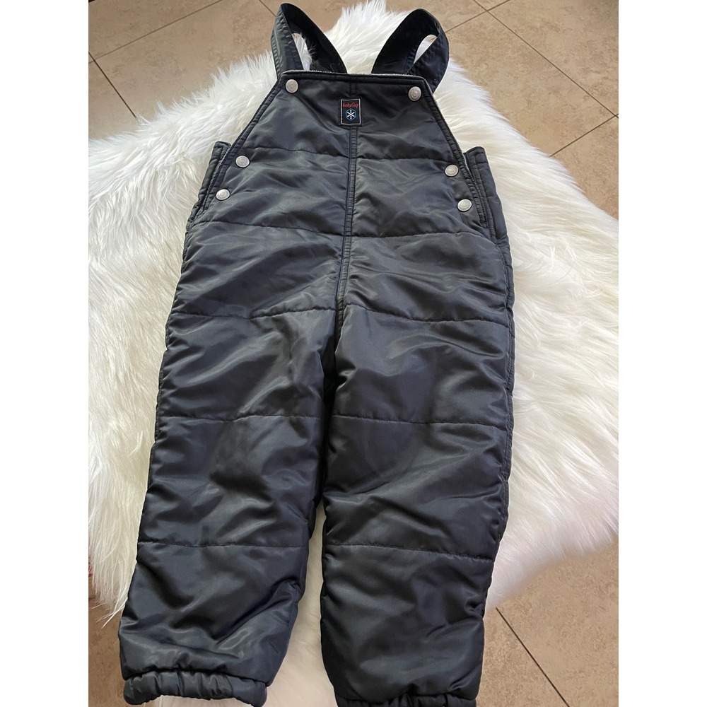 Baby Gap kids Black Snow Pants Bib Overalls Toddler Size 24 Months to 36 Months